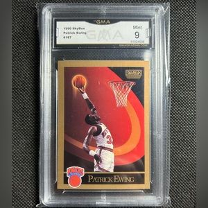 1990 Skybox #187 Patrick Ewing Graded GMA 9 MINT New York Knicks